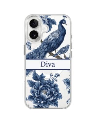 Etui do iPhone 16 Plus z MagSafe przeźroczyste, silikonowe Flexi, Mystic, Diva Peacock