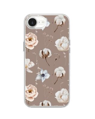 Etui do iPhone 17e z MagSafe przeźroczyste, silikonowe Flexi, akwarelowe kwiatki