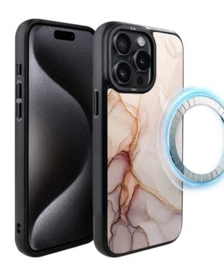 Etui do iPhone 15 Pro Max IBIZU DropGuard Matt z MagSafe, Ethereal Essence, Różany alabaster