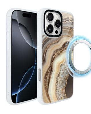 Etui do iPhone 16 Pro Max IBIZU DropGuard Matt z MagSafe, Ethereal Essence, Miodowy agat