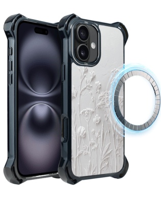 Etui do iPhone 16 Plus IBIZU DropGuard Ultra z MagSafe, Relief Garden, Suszone kwiaty polne