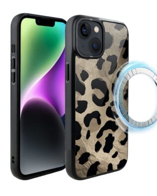 Etui do iPhone 14 Plus IBIZU DropGuard Matt z MagSafe, Zew natury, Dziki Leopard