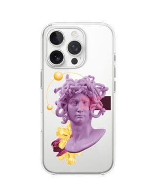 Etui do iPhone 13 Pro Max przeźroczyste, silikonowe flexi, antyczna figura, meduza