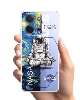 Etui do Xiaomi POCO C85 przeźroczyste, silikonowe Flexi, keep calm in Cosmos