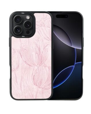 Etui do iPhone 16 Pro Max IBIZU DropGuard Matt z MagSafe, Relief Garden, Tulipanowy fresk