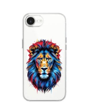 Etui do iPhone 17e z MagSafe przeźroczyste, silikonowe Flexi, Dzika Mandala, Lew