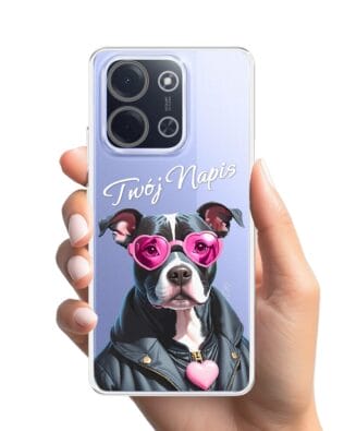 Etui do Xiaomi POCO C85 przeźroczyste, silikonowe Flexi, Puppy Love, pies rasy Amstaff