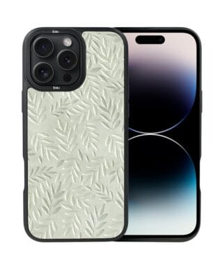 Etui do iPhone 14 Pro Max IBIZU DropGuard Matt z MagSafe, Relief Garden, Ślad oliwki