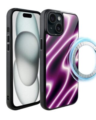 Etui do iPhone 15 Plus IBIZU DropGuard Matt z MagSafe, Twilight Dreams, Neonowa fala