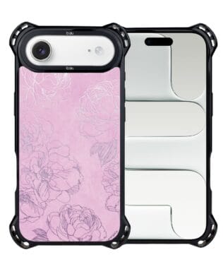 Etui do iPhone Air IBIZU DropGuard Ultra z MagSafe, Relief Garden, Różowe piwonie