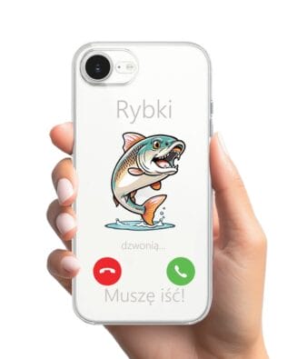 Etui do iPhone 17e przeźroczyste, silikonowe Flexi, rybki dzwonią