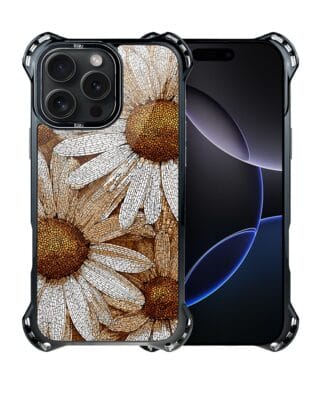 Etui do iPhone 16 Pro Max IBIZU DropGuard Ultra z MagSafe, Modern Classics, Mozaika rumianków