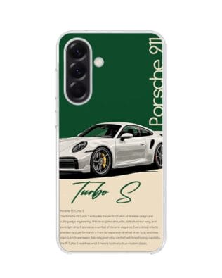 Etui do Samsung Galaxy A57 z MagSafe przeźroczyste, silikonowe Flexi, Szybkie Auta, Elegancja 911