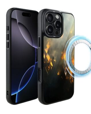 Etui do iPhone 16 Pro IBIZU DropGuard Matt z MagSafe, Twilight Dreams, Golden Sparks