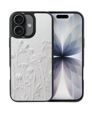 Etui do iPhone 17 IBIZU DropGuard Matt z MagSafe, Relief Garden, Suszone kwiaty polne