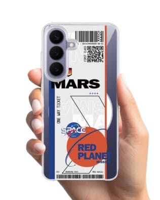 Etui do Samsung Galaxy S26 Plus z MagSafe przeźroczyste, silikonowe Flexi, bilet na Mars