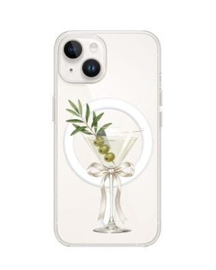 Etui do iPhone 14 Plus z MagSafe przeźroczyste, silikonowe Flexi, Paradise, Dry Martini