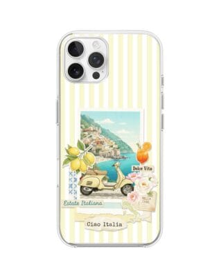 Etui do iPhone 12 Pro Max przeźroczyste, silikonowe Flexi, Italian Summer, Ciao Italia