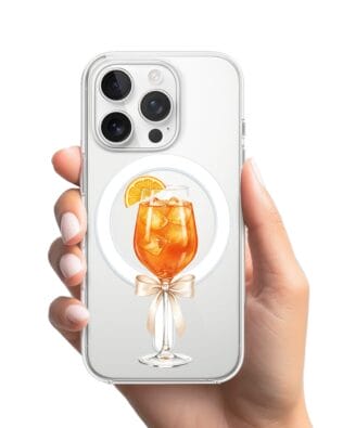 Etui do iPhone 16 Pro Max z MagSafe przeźroczyste, silikonowe Flexi, Paradise, Aperol Spritz