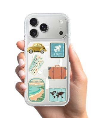 Etui do iPhone 17 Pro z MagSafe przeźroczyste, silikonowe Flexi, pocztowe znaczki