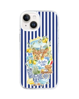 Etui do iPhone 14 z MagSafe przeźroczyste, silikonowe Flexi, Italian Summer, Limoncello
