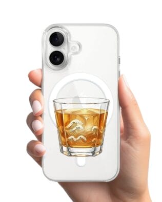 Etui do iPhone 16 Plus z MagSafe przeźroczyste, silikonowe Flexi, Paradise, Whiskey on the rocks