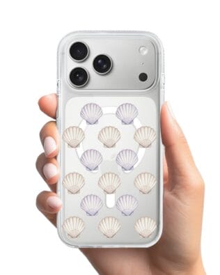 Etui do iPhone 17 Pro z MagSafe przeźroczyste, silikonowe Flexi, Summer Patterns, pastelowe muszelki