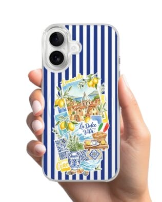 Etui do iPhone 16 Plus z MagSafe przeźroczyste, silikonowe Flexi, Italian Summer, Limoncello