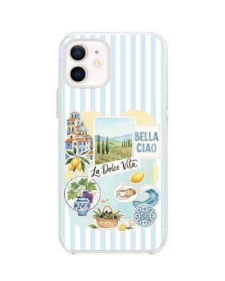 Etui do iPhone 12 Mini z MagSafe przeźroczyste, silikonowe Flexi, Italian Summer, La Dolce Vita