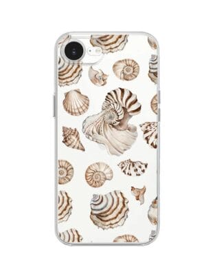 Etui do iPhone 17e przeźroczyste, silikonowe Flexi, Summer Patterns, ozdobne muszle