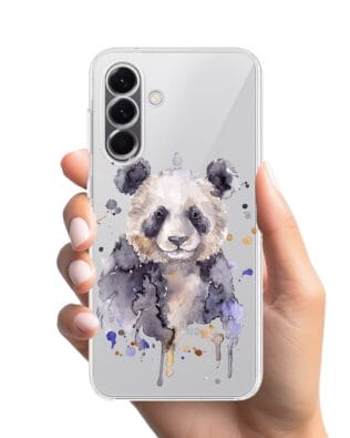 Etui do Samsung Galaxy A57 przeźroczyste, silikonowe Flexi, Akwarelowe Zoo, Panda