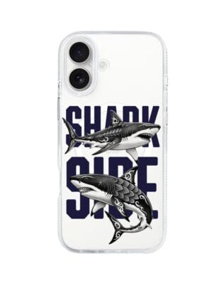 Etui do iPhone 16 z MagSafe przeźroczyste, silikonowe Flexi, Summer Patterns, Shark side