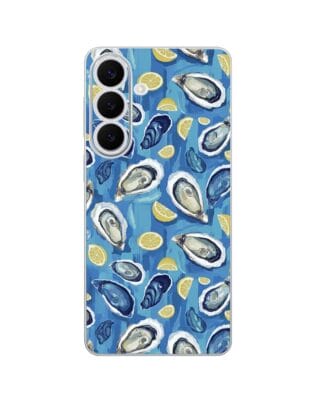 Etui do Samsung Galaxy S26 przeźroczyste, silikonowe Flexi, Summer Patterns, ostrygi z cytrynką