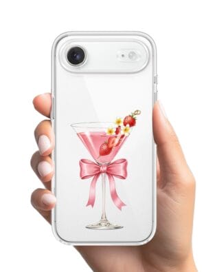 Etui do iPhone Air przeźroczyste, silikonowe Flexi, Paradise, Strawberry Martini