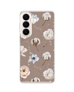 Etui do Samsung Galaxy S26 Plus z MagSafe przeźroczyste, silikonowe Flexi, akwarelowe kwiatki