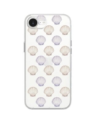Etui do iPhone 17e przeźroczyste, silikonowe Flexi, Summer Patterns, pastelowe muszelki