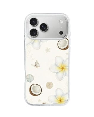 Etui do iPhone 17 Pro Max z MagSafe przeźroczyste, silikonowe Flexi, Summer Patterns, hawajskie kokosy