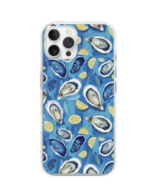 Etui do iPhone 12 Pro Max przeźroczyste, silikonowe Flexi, Summer Patterns, ostrygi z cytrynką