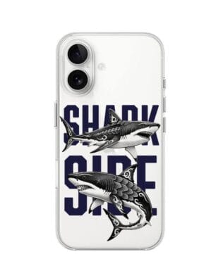Etui do iPhone 16 Plus przeźroczyste, silikonowe Flexi, Summer Patterns, Shark side