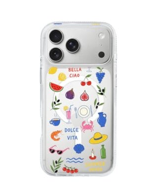 Etui do iPhone 17 Pro Max z MagSafe przeźroczyste, silikonowe Flexi, Italian Summer, kolorowe wakacje