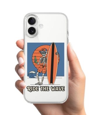 Etui do iPhone 17 przeźroczyste, silikonowe Flexi, Summer Patterns, Ride the wave