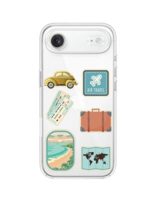 Etui do iPhone Air przeźroczyste, silikonowe Flexi, pocztowe znaczki