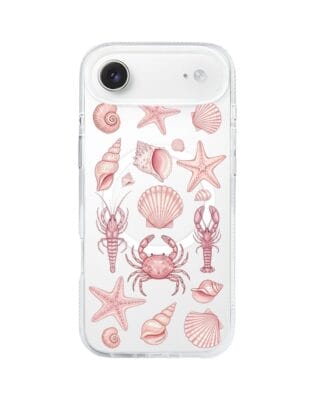 Etui do iPhone Air z MagSafe przeźroczyste, silikonowe Flexi, Summer Patterns, krewetkowy róż