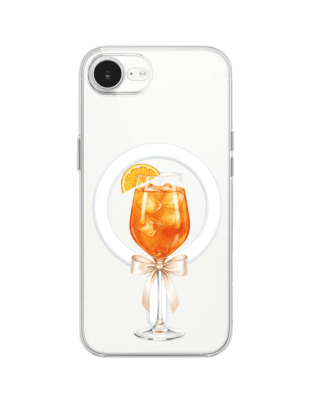 Etui do iPhone 17e z MagSafe przeźroczyste, silikonowe Flexi, Paradise, Aperol Spritz