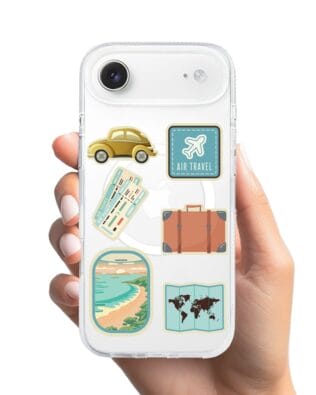 Etui do iPhone Air z MagSafe przeźroczyste, silikonowe Flexi, pocztowe znaczki