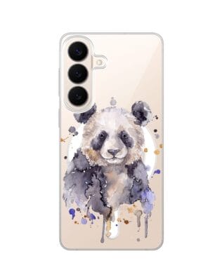 Etui do Samsung Galaxy S26 z MagSafe przeźroczyste, silikonowe Flexi, Akwarelowe Zoo, Panda