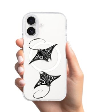 Etui do iPhone 17 z MagSafe przeźroczyste, silikonowe Flexi, Summer Patterns, diabeł morski