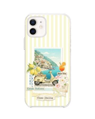 Etui do iPhone 12 przeźroczyste, silikonowe Flexi, Italian Summer, Ciao Italia