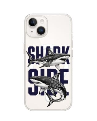 Etui do iPhone 14 Plus z MagSafe przeźroczyste, silikonowe Flexi, Summer Patterns, Shark side