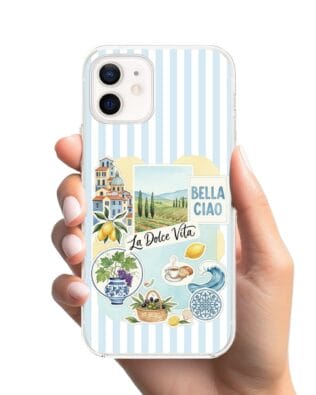 Etui do iPhone 12 przeźroczyste, silikonowe Flexi, Italian Summer, La Dolce Vita